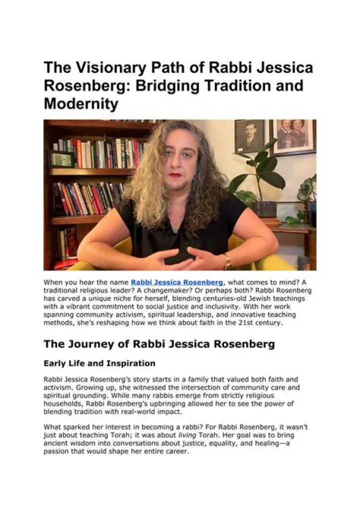 Exploring The Identity Of Rabbi Jessica Rosenberg: Gender And Beyond