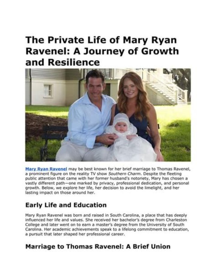 Unveiling The Life And Legacy Of Mary Ryan Ravenel